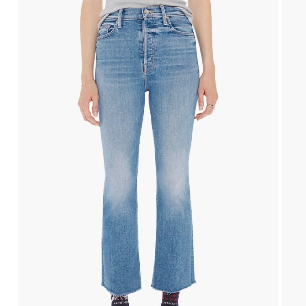 MOTHER The Tripper Ripped High Waist Fray Hem Ankle Jeans (Play Like a Pirate)